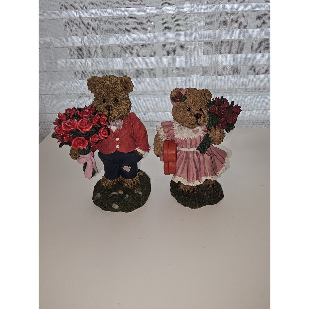 Windsor Bears Cranbury Commons Paul & Becky Figurines 1999‎ Papel Giftware